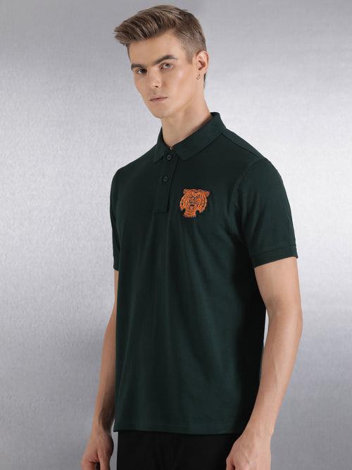 Emerald Solid Regular Fit Polo