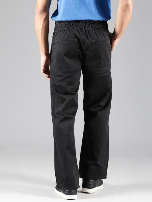 Black Straight leg Elasticated Waist Reversible Jogger