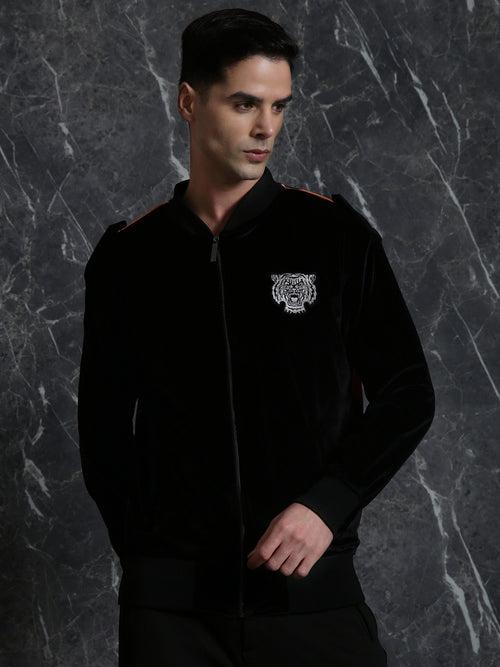 Full Sleeve Bomber Jacket With Front Zipper