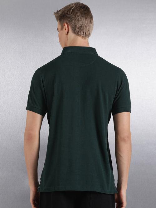 Emerald Solid Regular Fit Polo