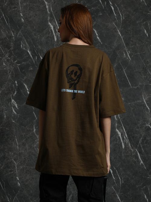 Olive Fearless Oversized T-Shirt