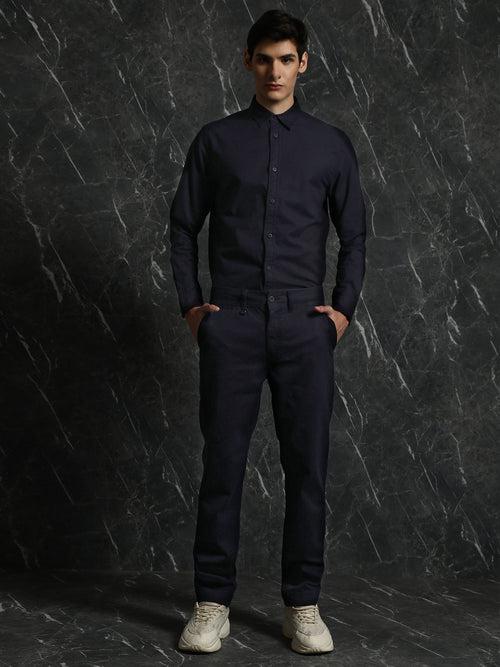 Navy Casual Slim Fit Trouser