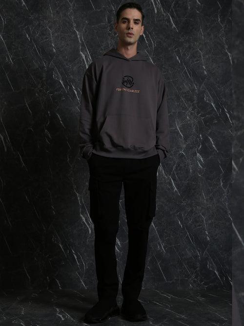 Grey Full Sleeve "The Way" Relaxed Fit Hoodie