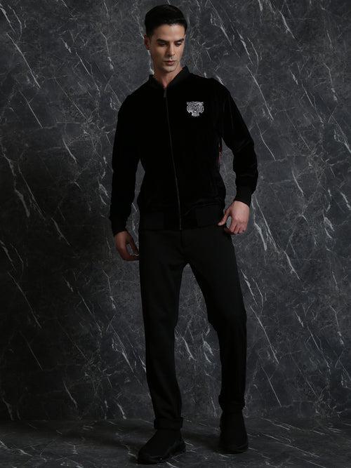 Full Sleeve Bomber Jacket With Front Zipper