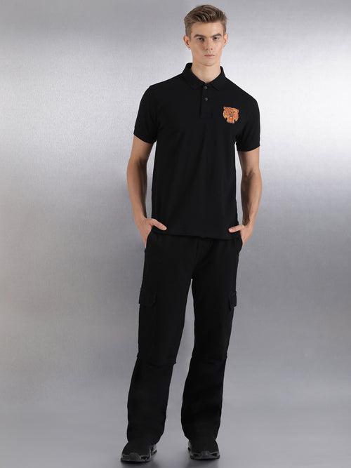 Black Solid Regular Fit Polo