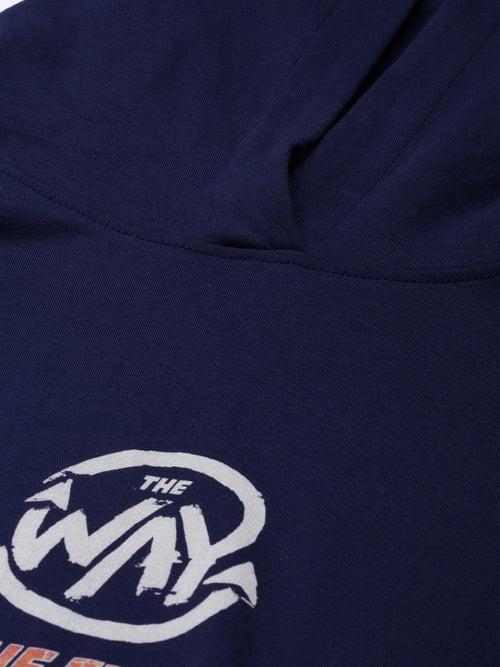 Navy Full Sleeve "The Way" Relaxed Fit Hoodie