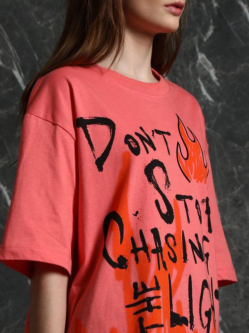 Coral Chasing Light Oversized T-Shirt