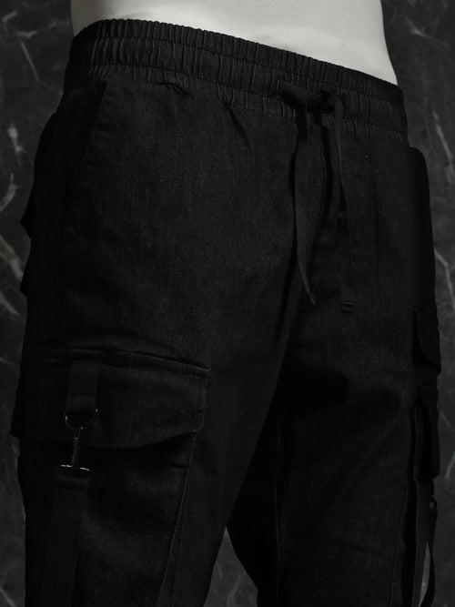 Denim Detachable Slim Fit Cargo Jogger