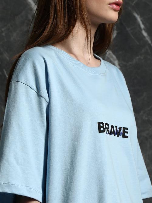 Sky Blue Brave Oversized T-Shirt