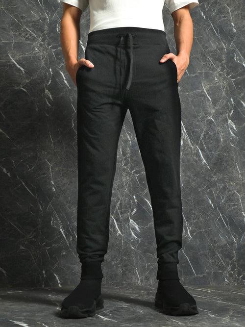 Black Solid Regular Fit Jogger