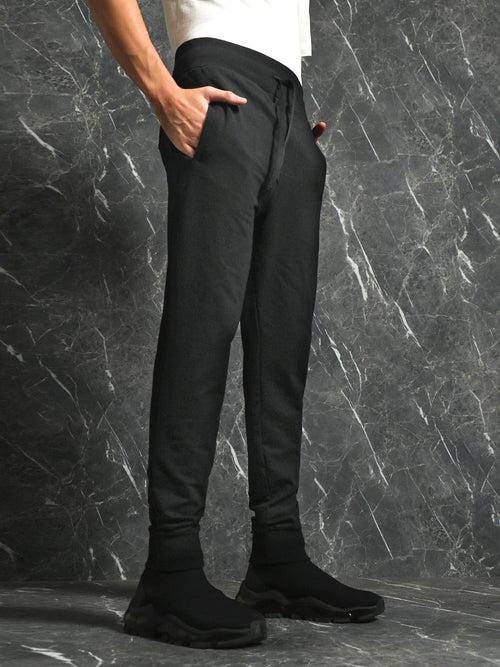 Black Solid Regular Fit Jogger