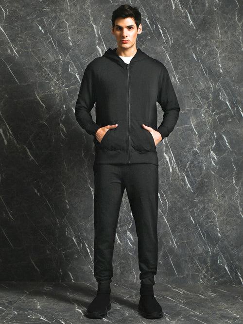 Black Solid Regular Fit Jogger