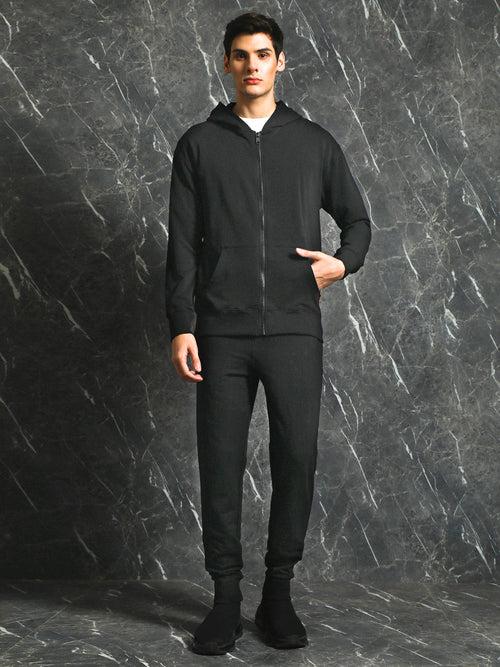 Black Solid Regular Fit Jogger