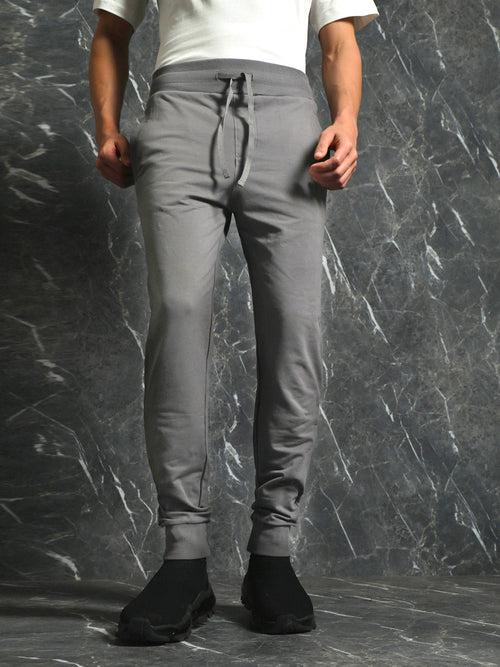 Grey Solid Regular Fit Jogger