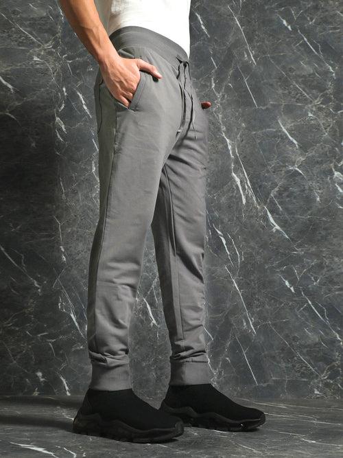 Grey Solid Regular Fit Jogger