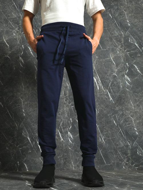 Navy Solid Regular Fit Jogger