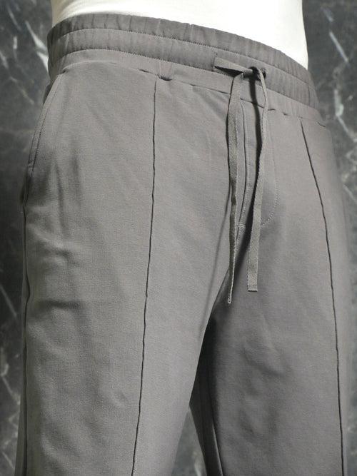 Grey Solid Straight Fit Jogger