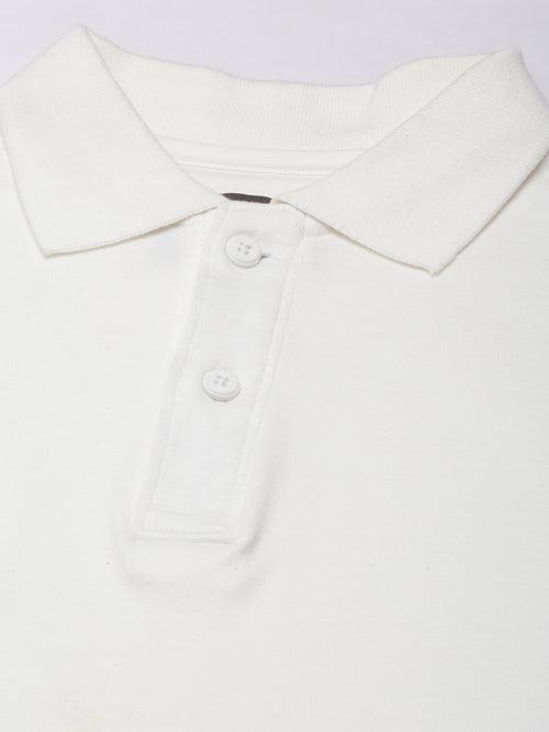 Off-White Solid Regular Fit Polo