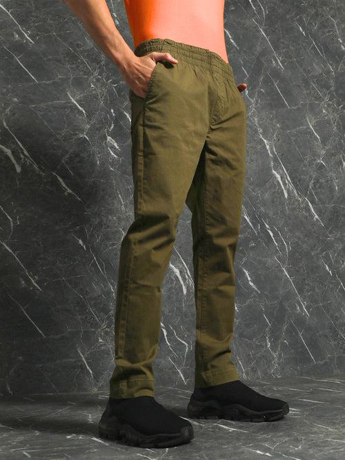 Olive Slim Fit Jogger with Drawstring