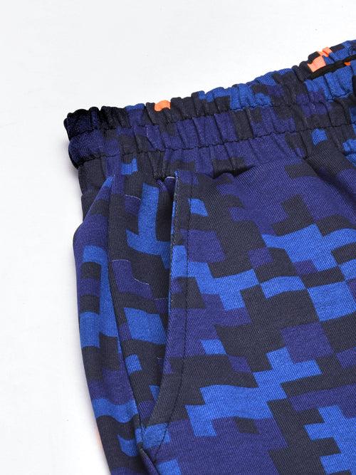Navy Camo Printed Straight Fit Jogger
