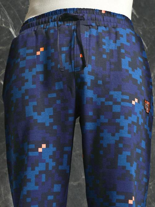 Navy Camo Printed Straight Fit Jogger