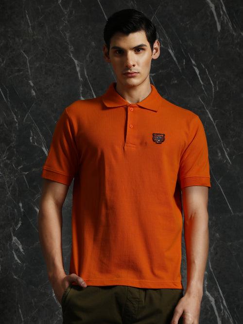 Orange Regular Fit Polo