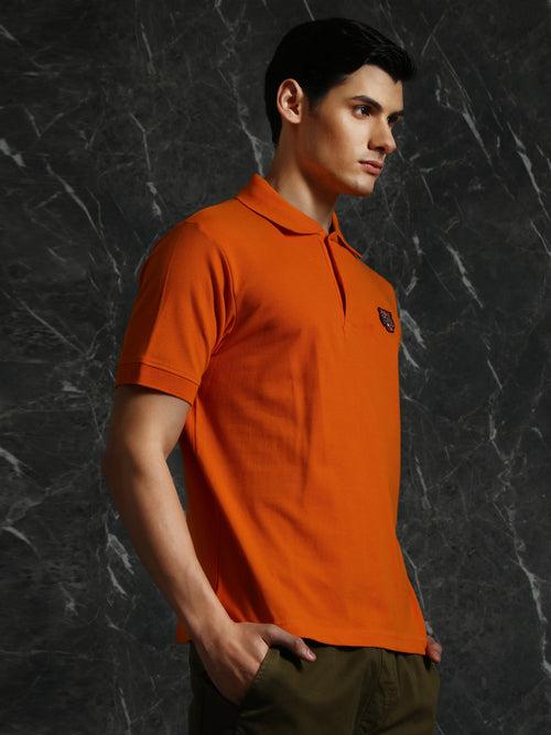 Orange Regular Fit Polo