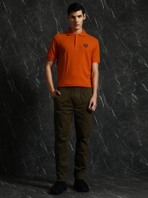 Orange Regular Fit Polo