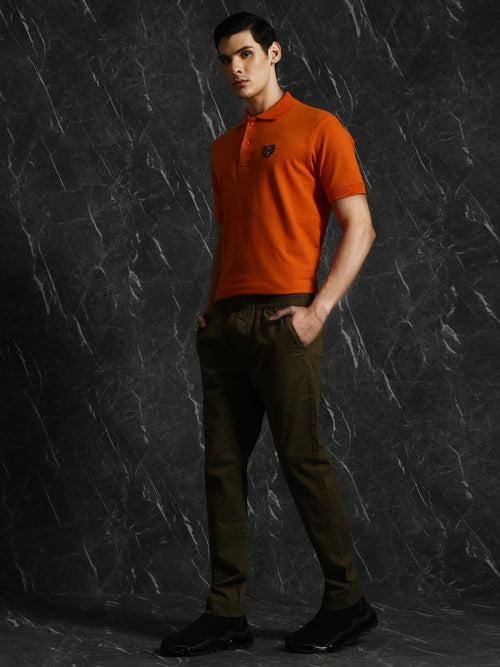 Orange Regular Fit Polo