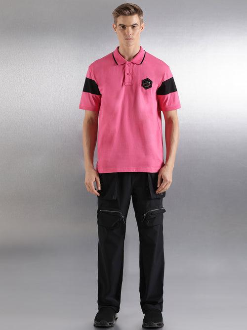 Pink Solid Relaxed Fit Polo