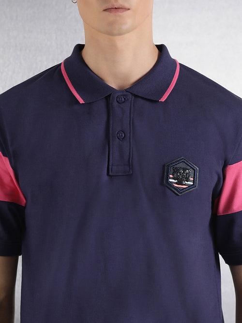 Navy Solid Relaxed Fit Polo