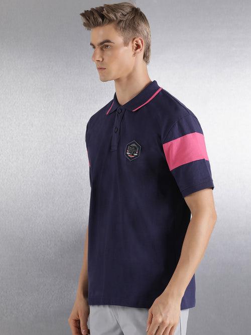 Navy Solid Relaxed Fit Polo