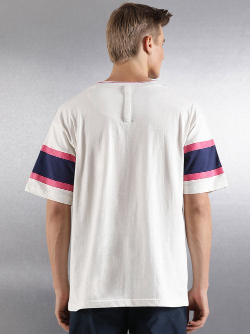 Off-White Printed Half Sleeve Oversized Fit T-Shirt