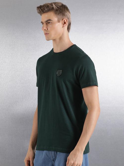 Emerald Solid Half Sleeve Regular Fit T-Shirt