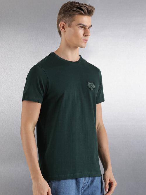 Emerald Solid Half Sleeve Regular Fit T-Shirt