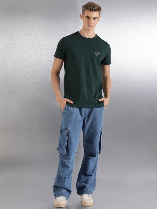 Emerald Solid Half Sleeve Regular Fit T-Shirt