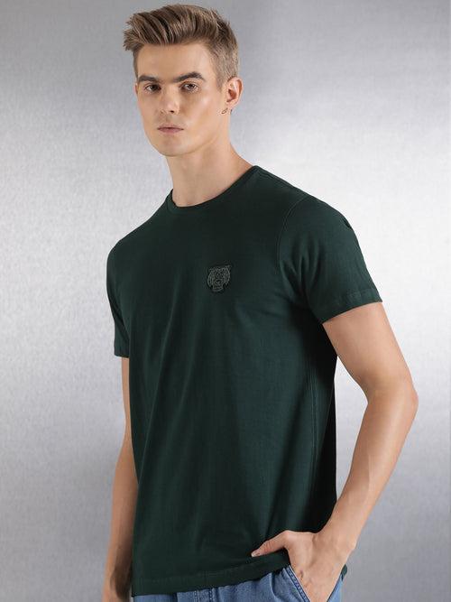 Emerald Solid Half Sleeve Regular Fit T-Shirt