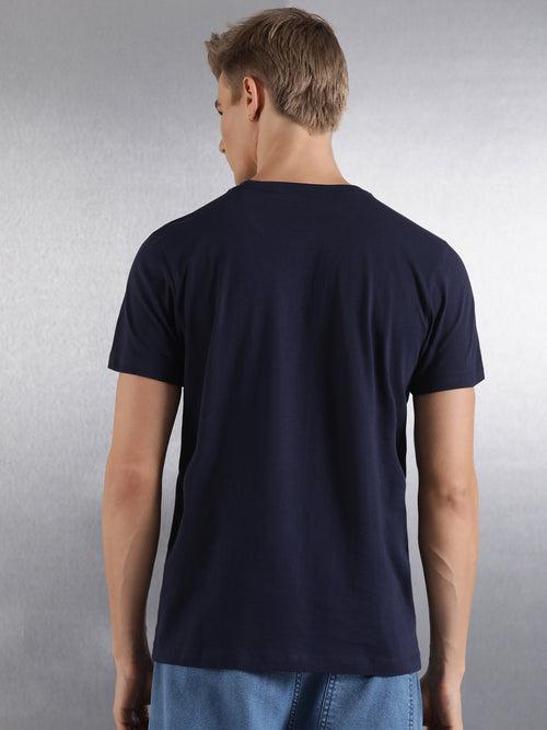 Navy Solid Half Sleeve Regular Fit T-Shirt