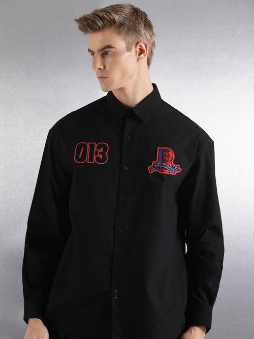 Black Oversized kurta Shirt With Extendable Back Panel