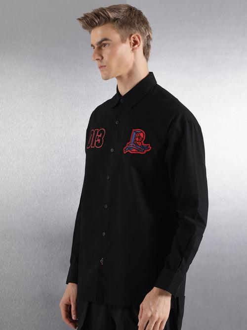Black Oversized kurta Shirt With Extendable Back Panel