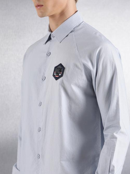 Sky Blue Full Raglan Sleeve Relaxed Fit Shirt