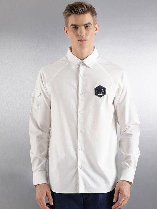 Off-White Printed Full Sleeve Relaxed Fit Shirt