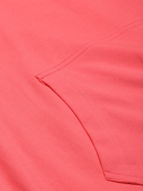 Coral Full Sleeve Fearless Relaxed Fit hoodie