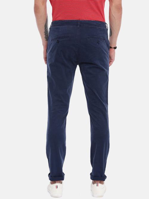 Navy Blue Skinny Fit Low-Rise Chinos