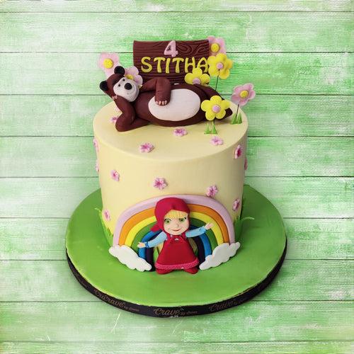 Masha & Bear's Rainbow Fantasy Cake