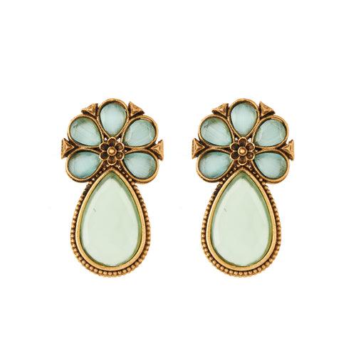 Gold-Toned Earrings with Eye-Catching Stone Detail