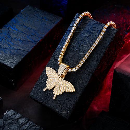 Shiny Butterfly Gold chain With Diamond Pedant GPCP008