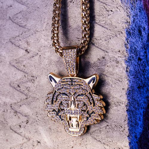 Tiger Men Gold chain With Diamond Pedant GPCP029