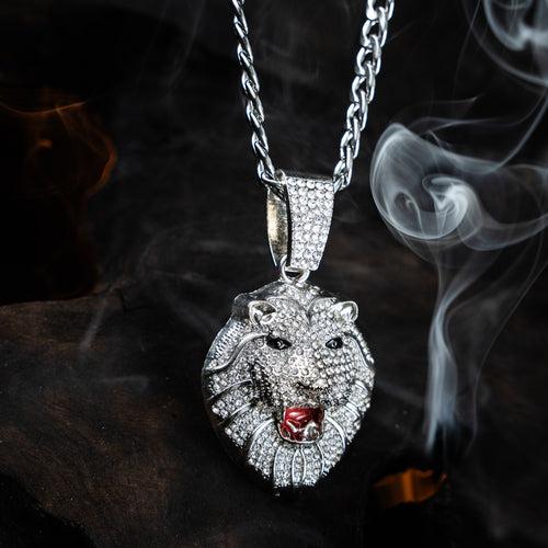 Lion King Silver chain With Diamond Pedant SPCP078