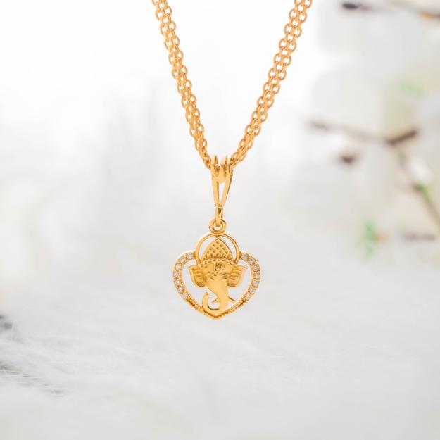 Gold Plated Chain With Kapila diamond pedant